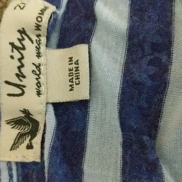 Unity  World Wear Striped Embellished Blouse 2X - Picture 5 of 7